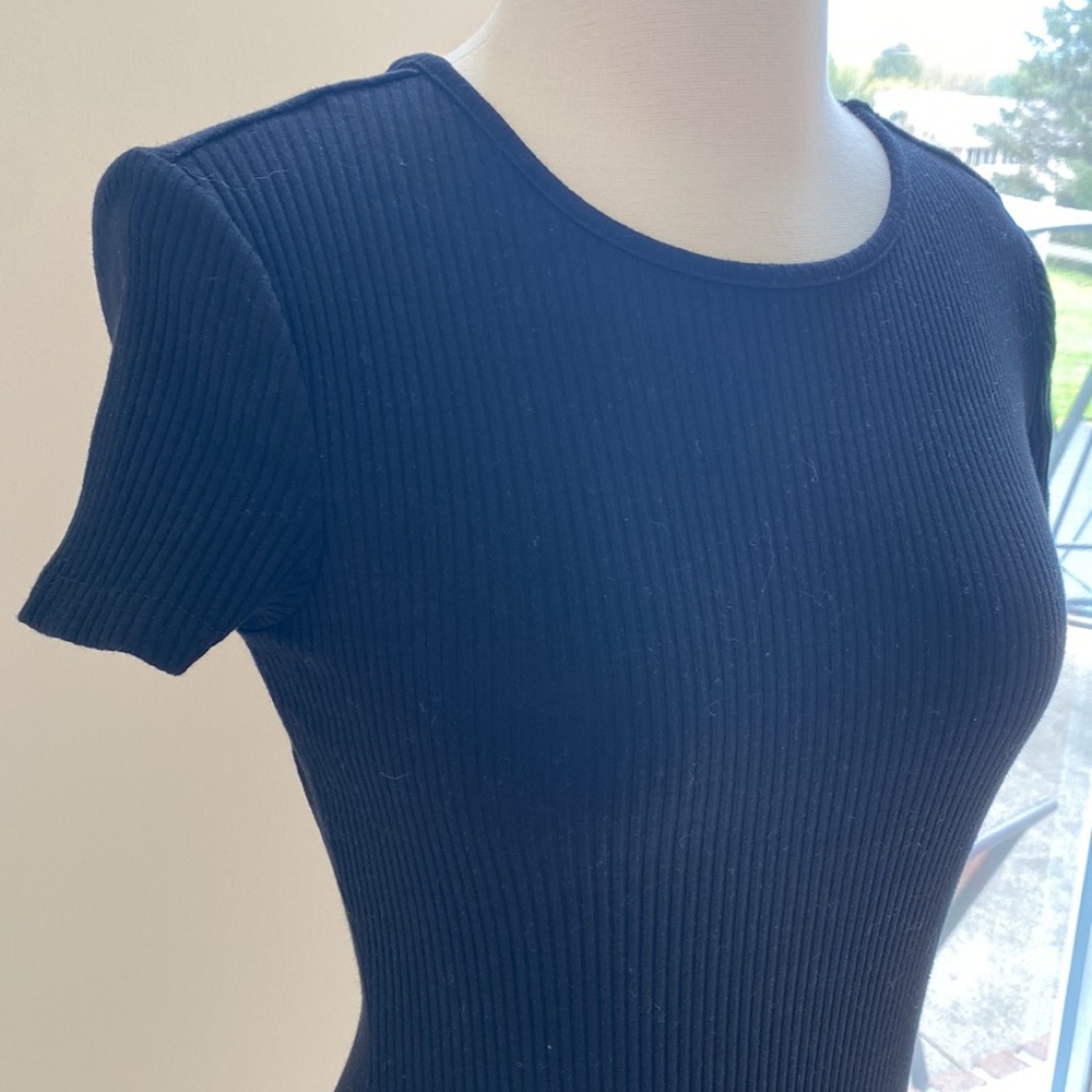 • Shein Black Ribbed Dress • - Picture 2 of 6